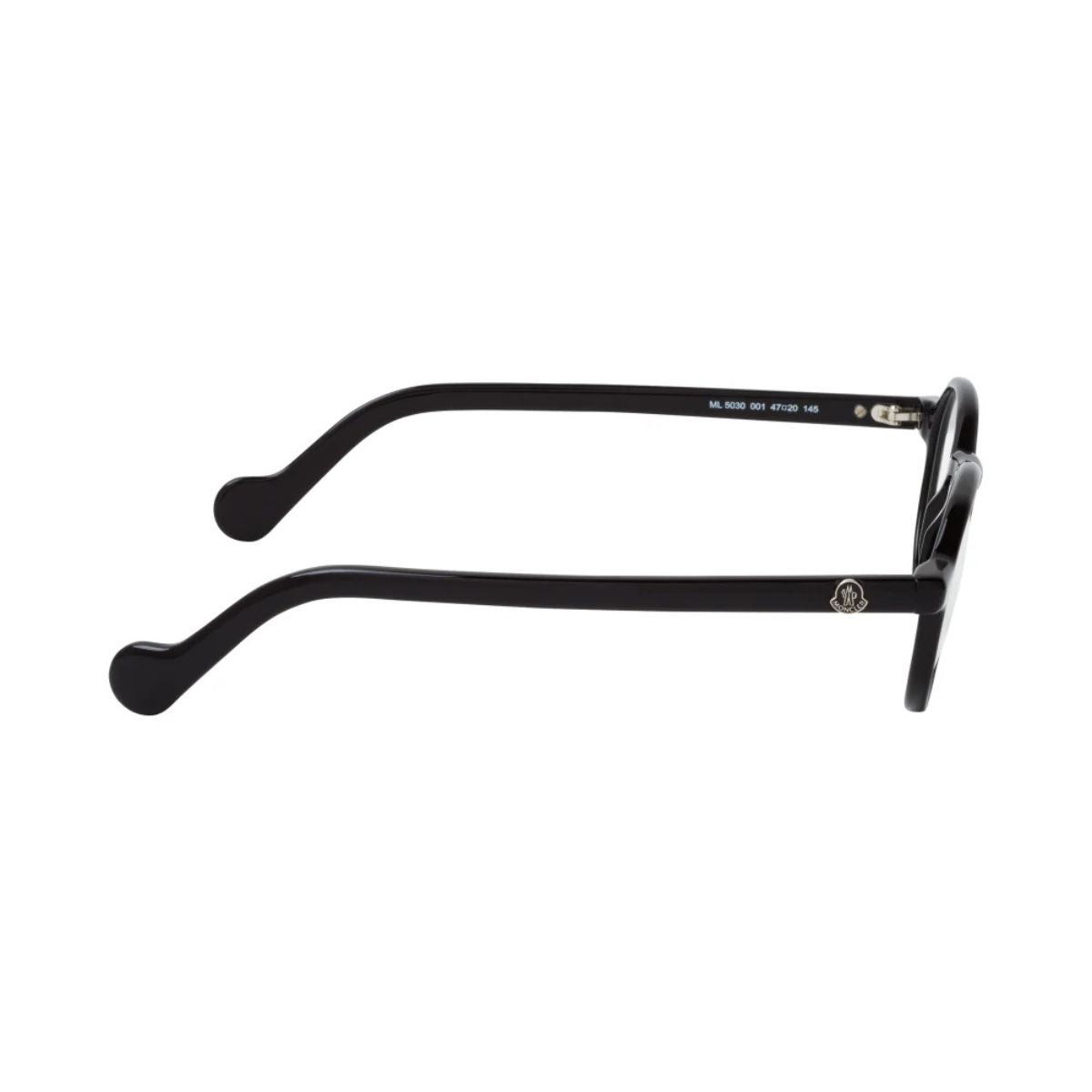 "Lightweight and classic Moncler ML5030 001 frame available at Optorium."
