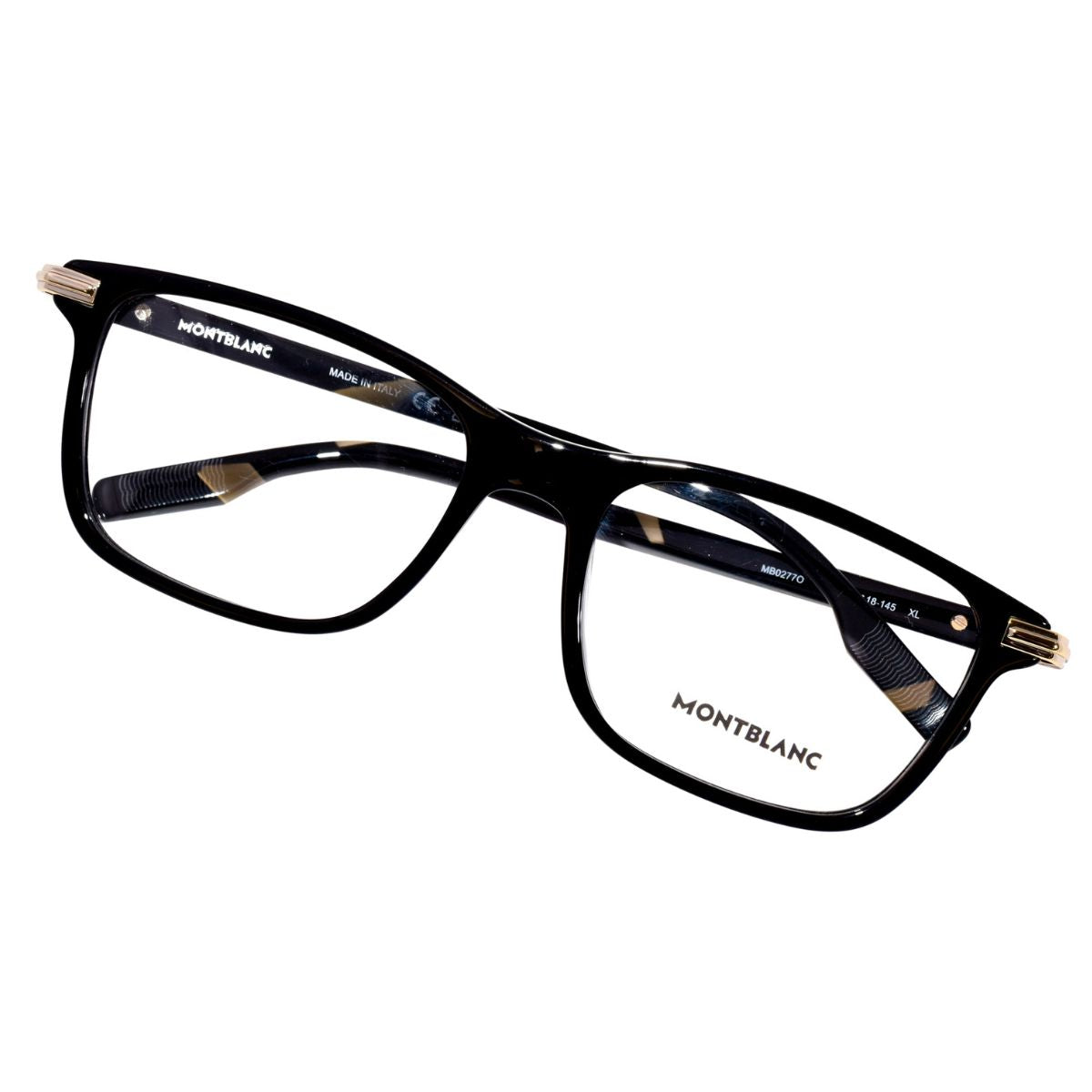 Mont Blanc MB0277O 005 black acetate full-rim glasses for men, high-quality prescription-ready optical frames – Order genuine Mont Blanc eyewear online at Optorium.