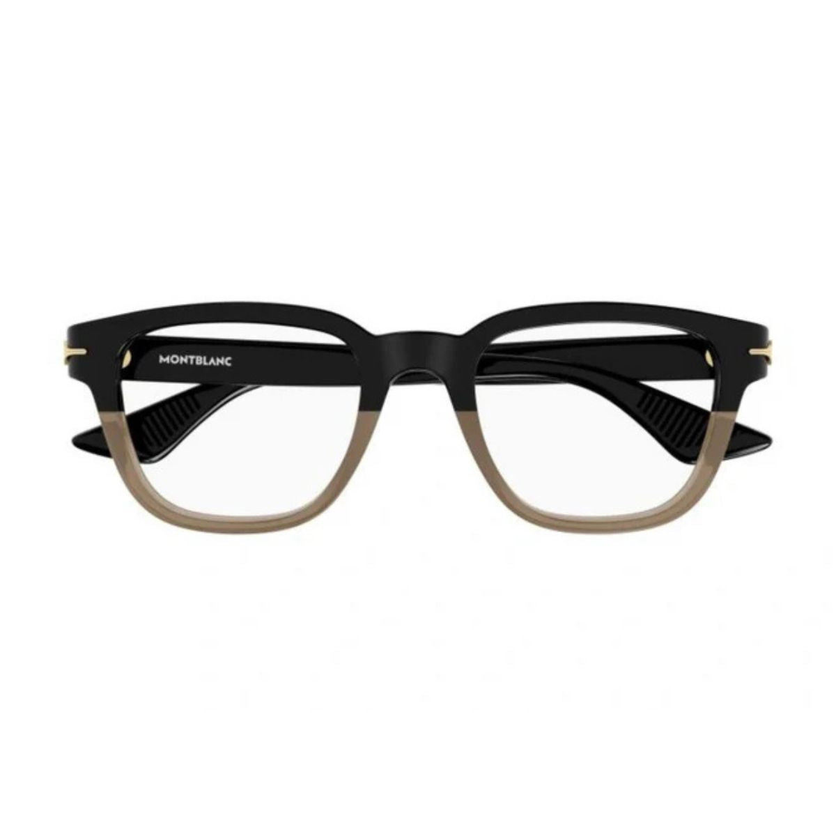 "Mont Blanc MB0305O-003 square frame, sleek black style and comfort, online at Optorium."