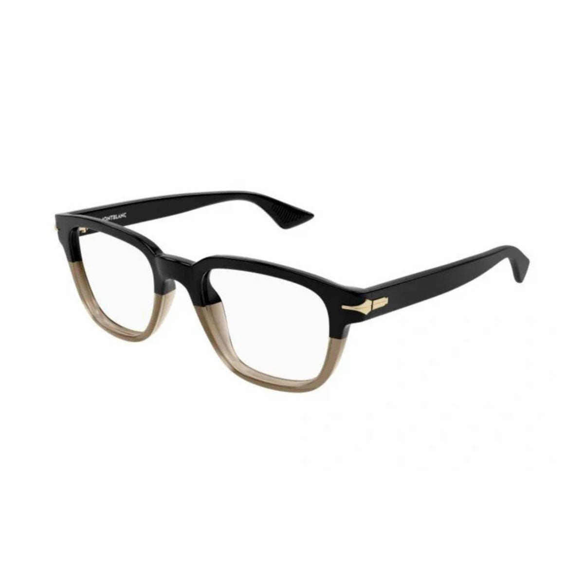 "Mont Blanc MB0305O-003 square optical frame, timeless black design, online at Optorium."