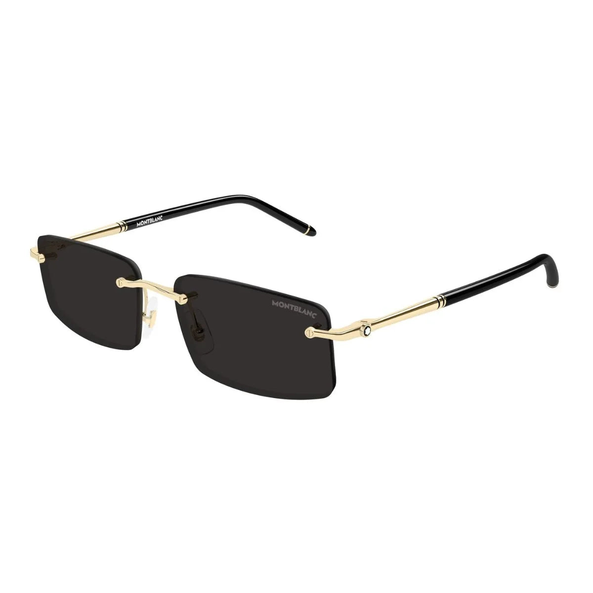 Mont Blanc Sunglass MB0443S 001 luxury sunglasses for men, montblanc rectangle sunglasses, stylish sunglasses for men, montblanc rimless sunglasses, premium Montblanc eyewear India at Optorium.