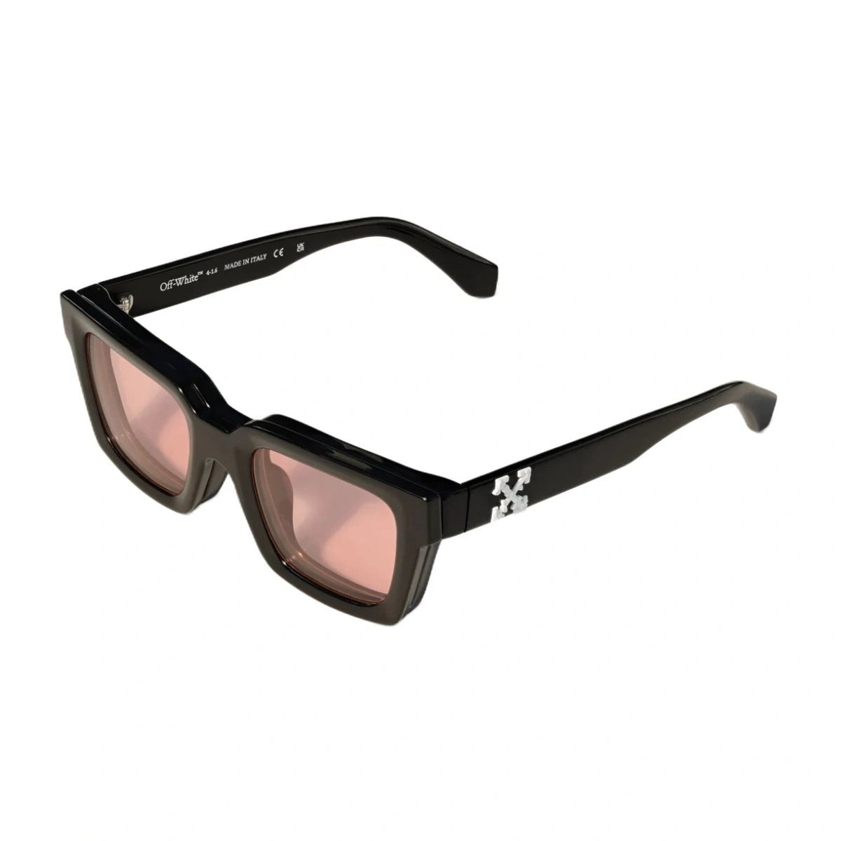Unisex Off-White eyewear clip-on pink lens sunglasses detail