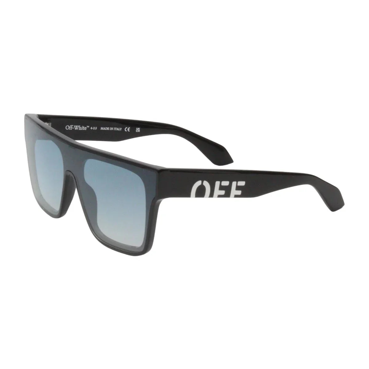 Trending OFF White Sunglass OERI14M 1040 in black color frame, premium UV protection off white sunglasses for men. Luxury off white shades for men with iconic off white square sunglasses design for fashion lovers optorium.