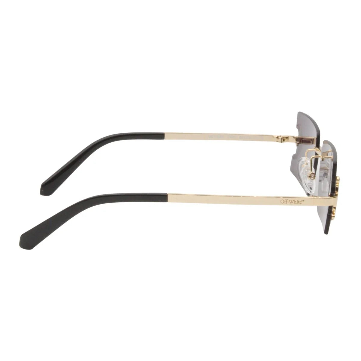 Gold color Off White Sunglass OERI155 7607 featuring UV protection, premium off white sunglasses for men, trending rectangle shape off white shades for daily style. optorium