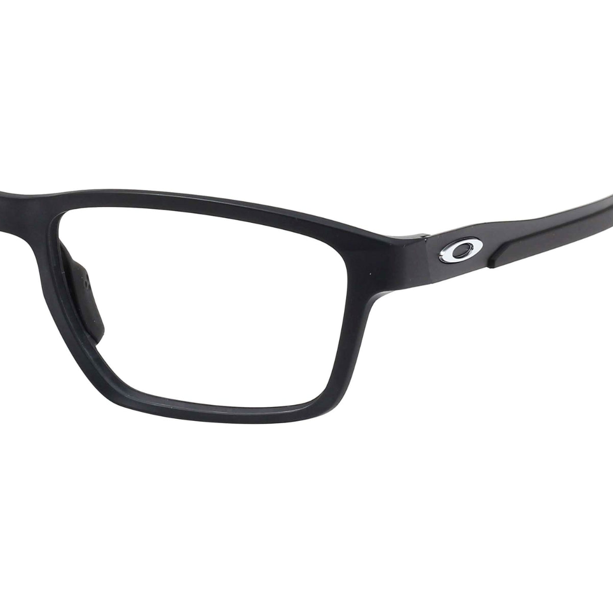 "Oakley Metalink OX8153 0155 eyeglasses in Satin Black, unisex rectangle optical frame, shop now at Optorium."