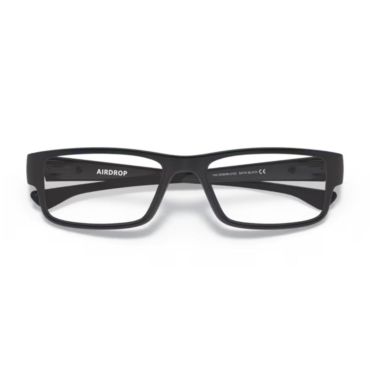 "Oakley Airdrop OX8046-0153 stylish satin black lightweight eyewear online at Optorium."
