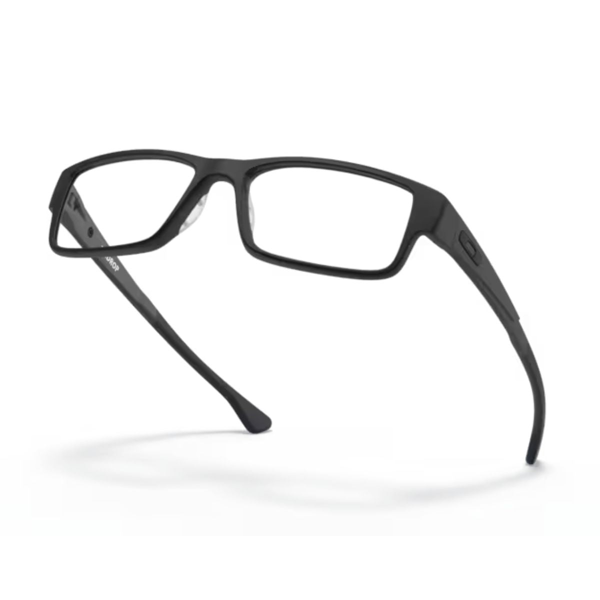 "Durable and sleek Oakley Airdrop OX8046-0153 satin black rectangle frame online at Optorium."





