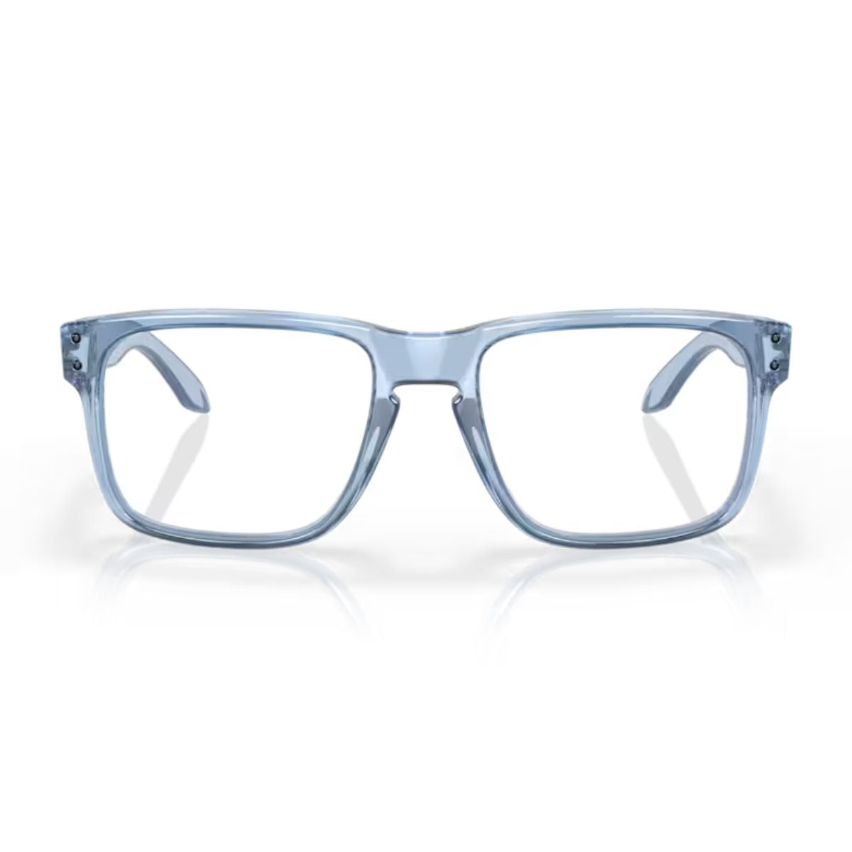 "Oakley Holbrook OX8156-1256 square transparent blue eyeglasses frame online at optorium."
