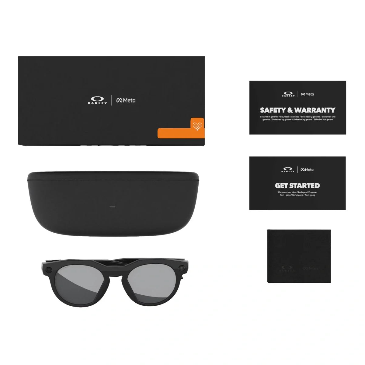 Shop Oakley Meta smart glasses in India with black frame, round shape Oakley design and Prizm Black Polarized lens. Buy trending Oakley Meta AI glasses online from Optorium.