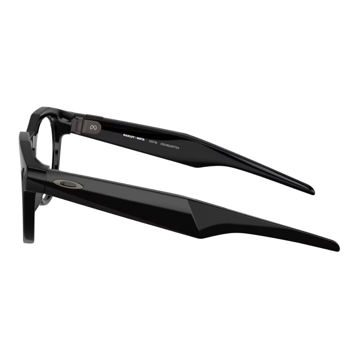 Oakley Meta HSTN AI glasses 0W8002 Black 07 featuring clear lens and advanced Meta AI, stylish round shape with black color frame, Oakley smart glasses HSTN in India at optorium