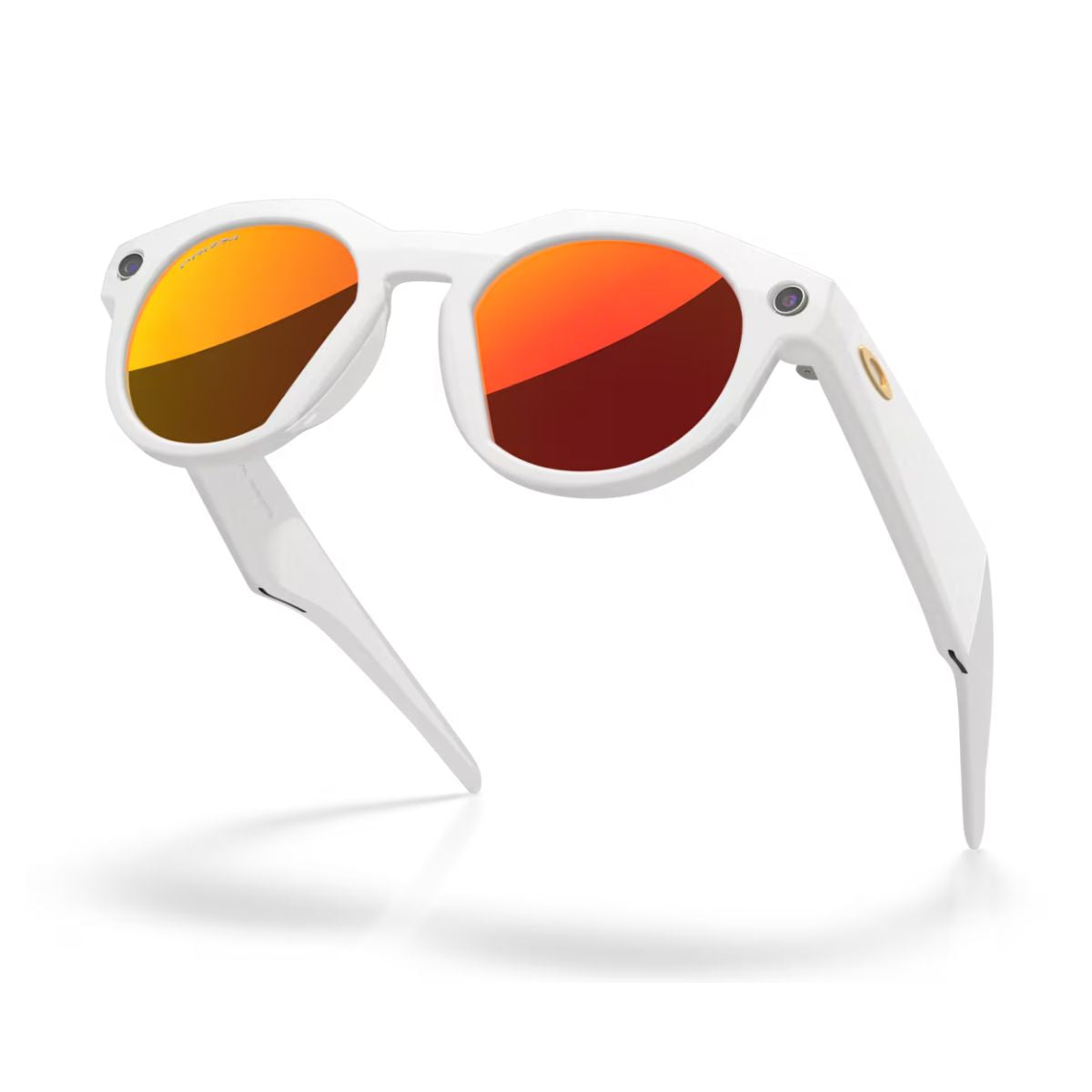 Buy Oakley Meta HSTN AI glasses in Warm Grey color with Prizm Ruby lens, stylish round shape Oakley smart glasses HSTN at optorium India.