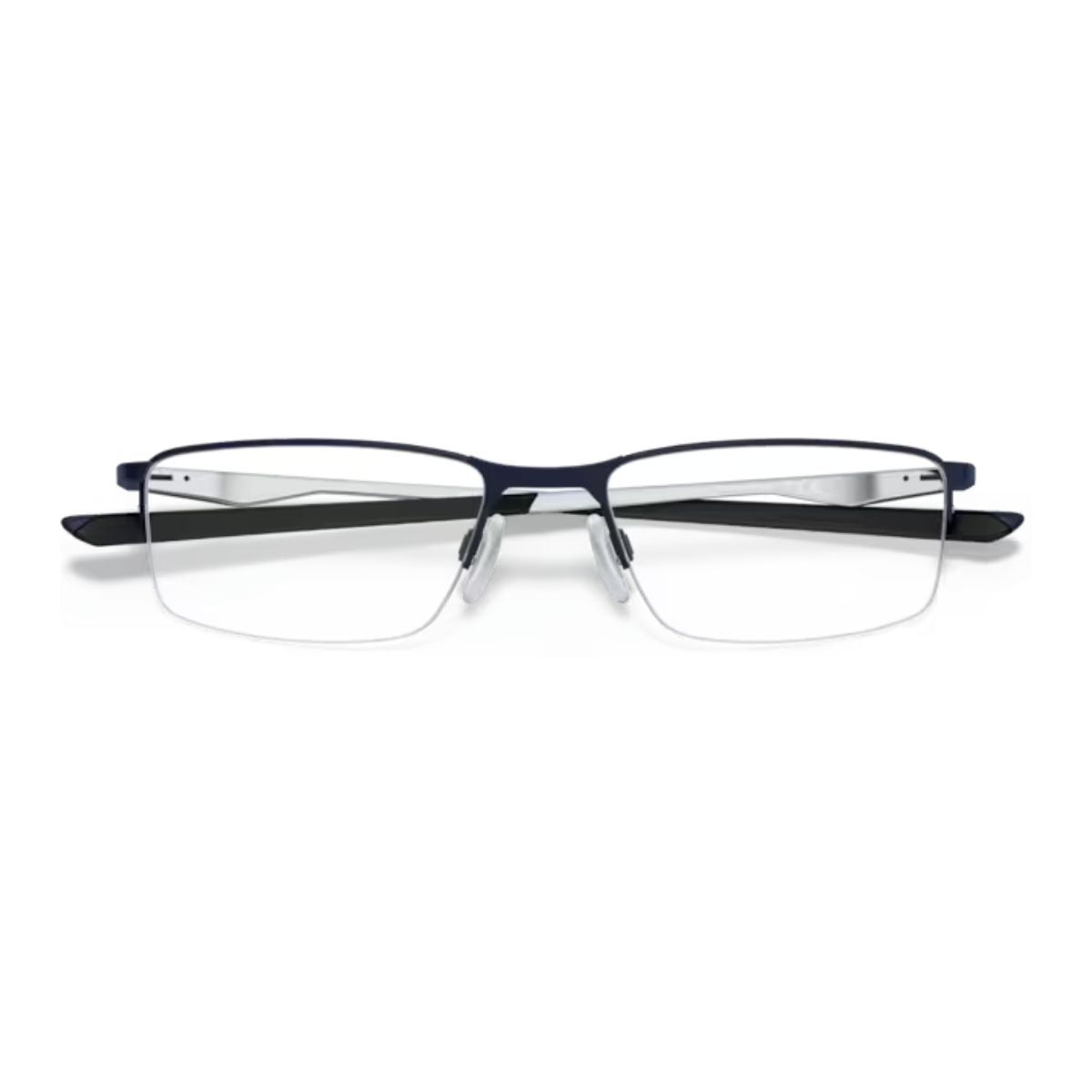 Shop Oakley Socket 5.5 Matte Midnight half-rim spectacles with C‑5 alloy frames for men seeking lightweight, durable, and modern Oakley rectangle glasses – Optorium.
