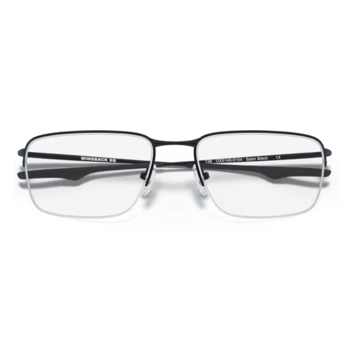 Oakley prescription glasses OX5148 in a bold satin black titanium frame. Lightweight, half-rim design for professional men best comfort and clarity in eyewear – Optorium.