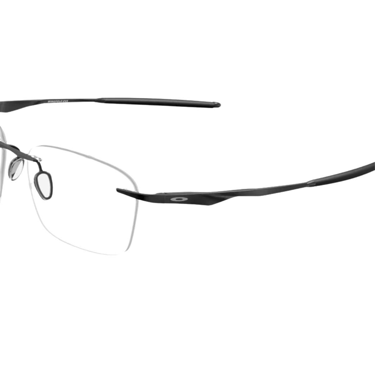 Buy Oakley OX5115 0253 WINGFOLD EVS optical frame in satin black, rectangle design, durable titanium material, top trending Oakley eyeglasses for men – Optorium.