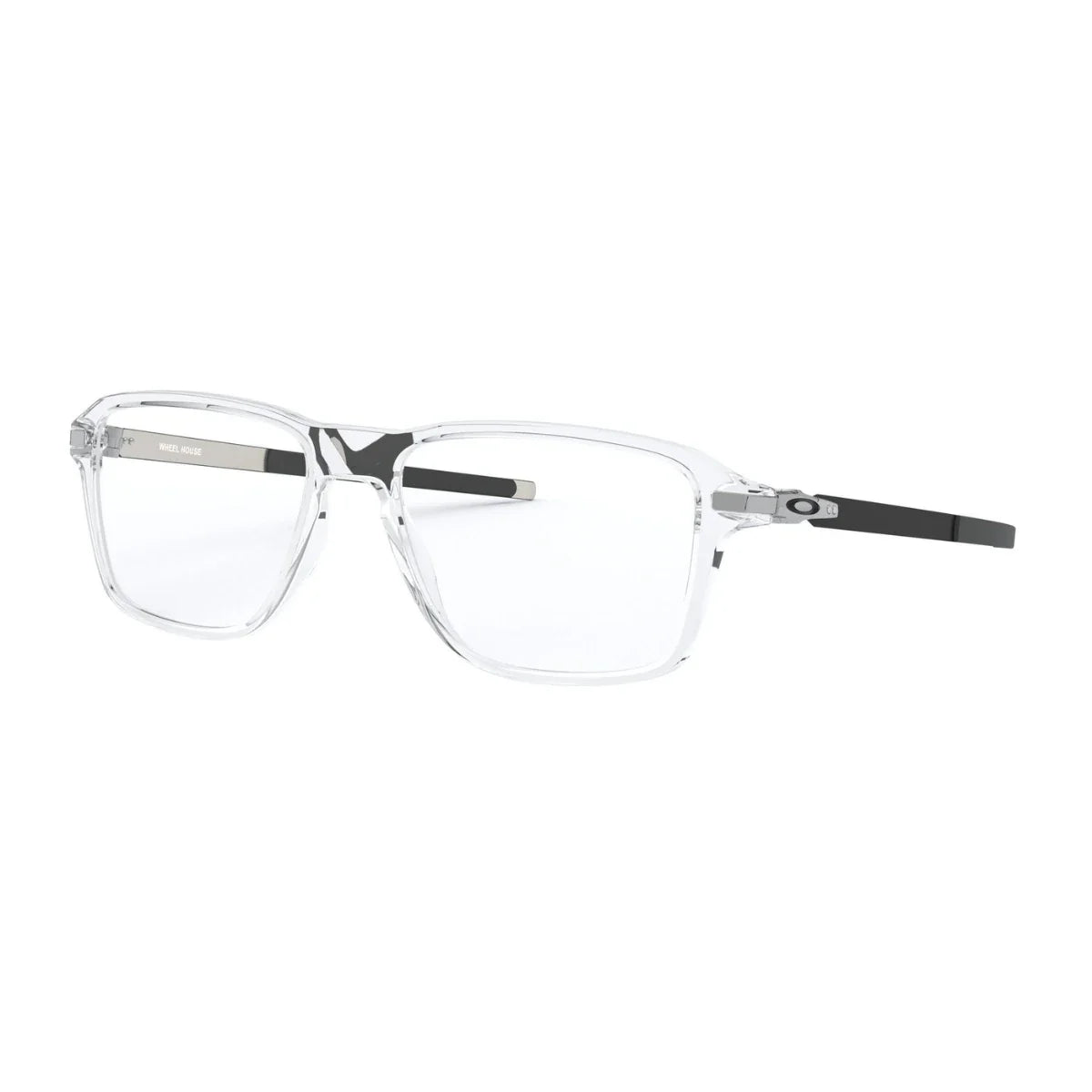 Oakley Wheel House OX8166 0254 square full-frame acetate optical glasses with metal temples at Optorium