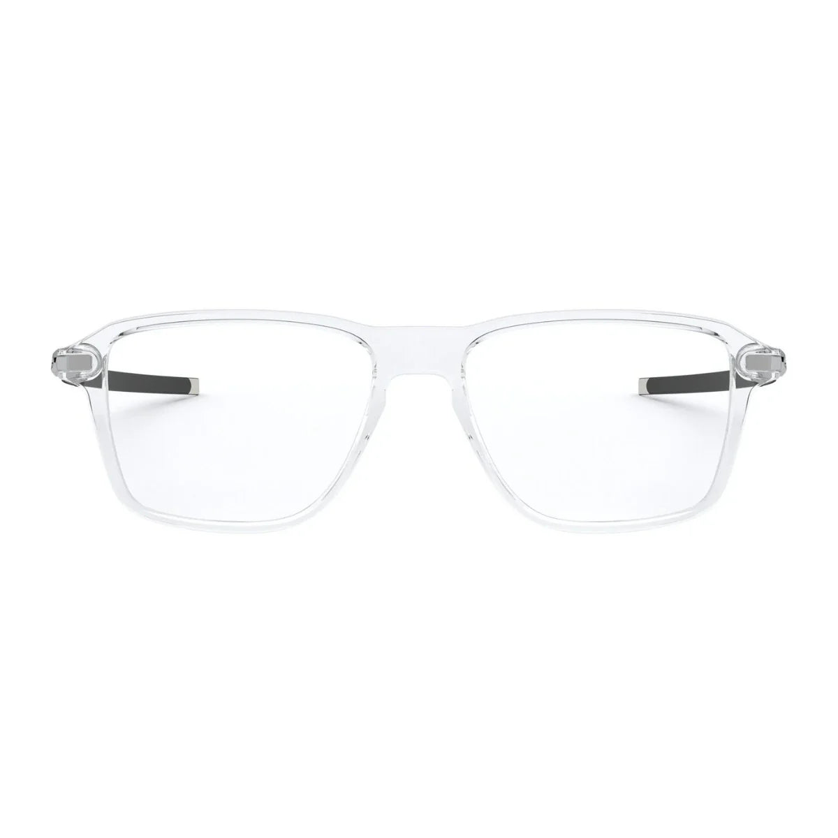 Oakley Wheel House OX8166 0254 men’s square acetate polished clear full-frame optical glasses with metal temples at Optorium