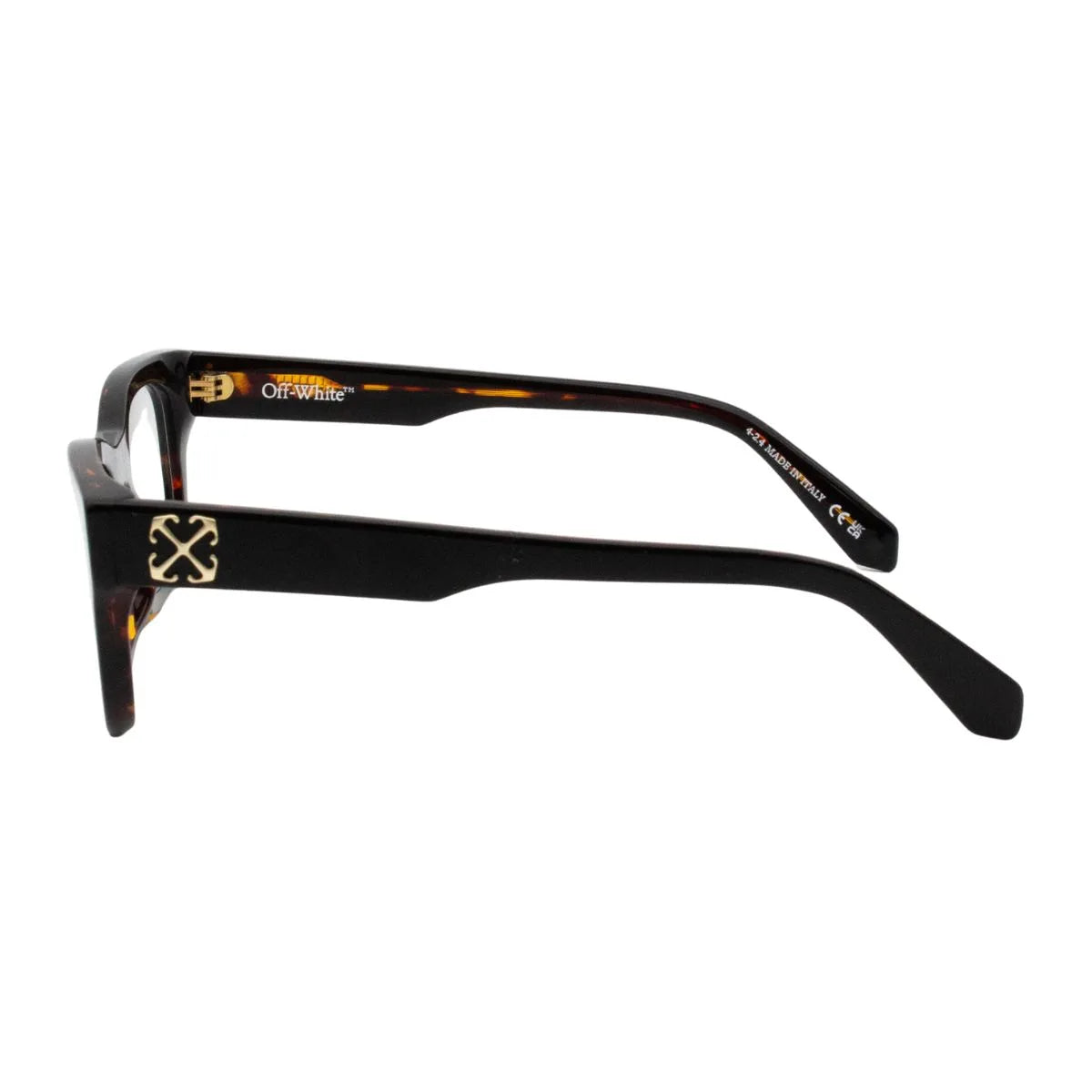 Stylish off white eyeglasses Shinny Black color, Wayfarer shape off white optical frame for men & women, perfect off white eye glasses and off white glasses frame at Optorium.