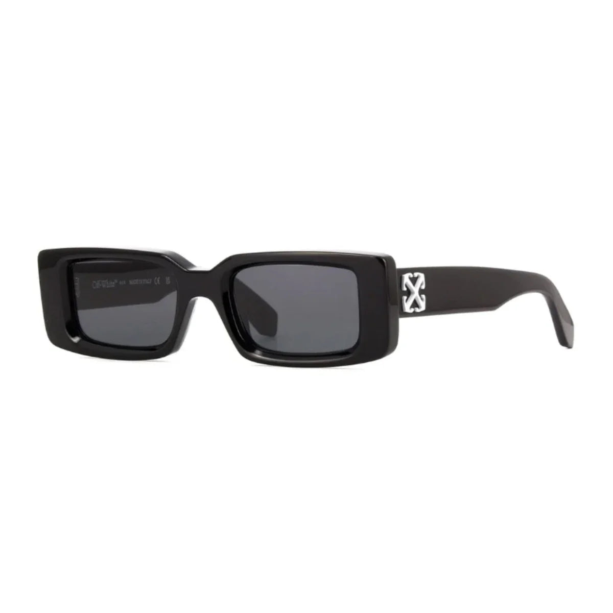 Buy Off White sunglasses online – ARTHUR OERI127 1007. Black color Off White shades for men & women, rectangle shape, UV protection trending Off White sunglasses at Optorium.