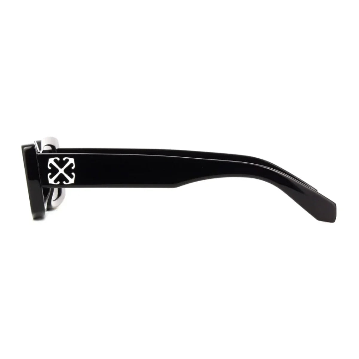 Off White ARTHUR Sunglass OERI127 1007. Trendy Off White shades for men & women with rectangle design, stylish black sunglasses offering UV protection eyewear Optorium.