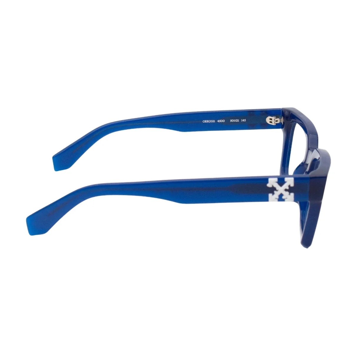 Stylish blue full-frame square Off White OERJ021 4500 unisex eyeglass. Order off-white eyewear at Optorium