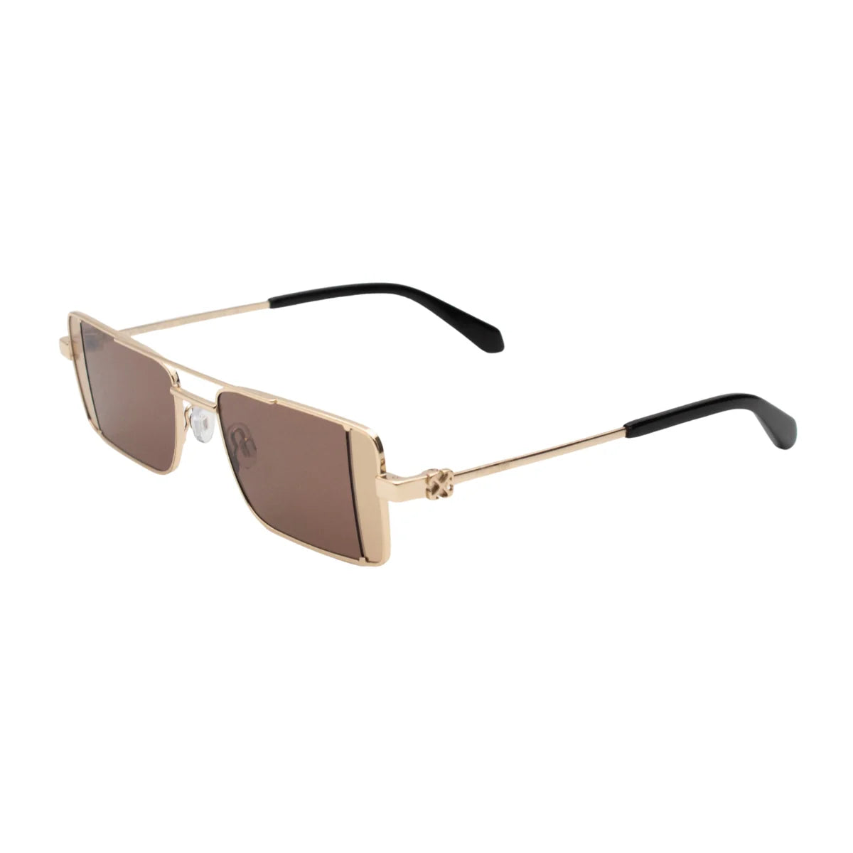 Fashion-forward Off White OERI14A 7664 gold full-frame rectangle shades for men and women, 