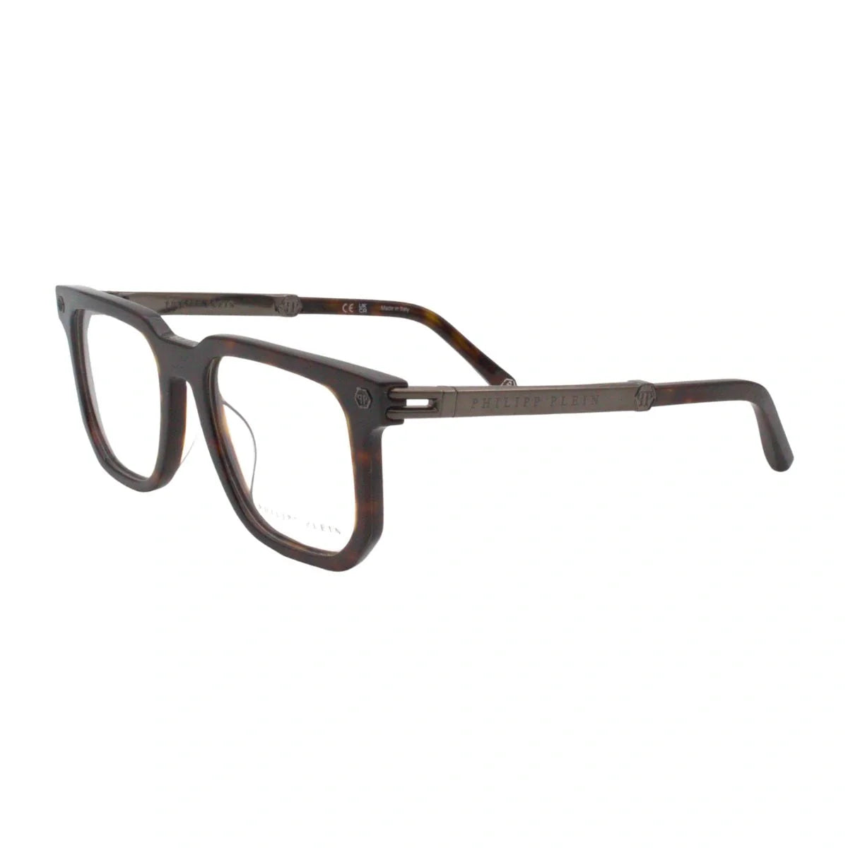 Philipp Plein Legacy Frame VPP196 0722 in Havana color, trendy square shape Philipp Plein glasses, Philipp Plein optical frames for men available at optorium.