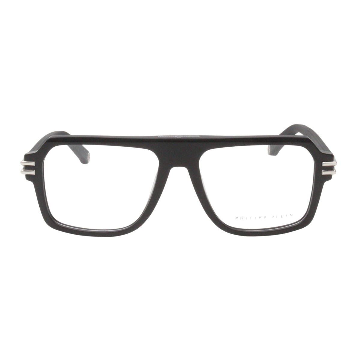 Philipp Plein glasses VPP 195 0703 with square shape frame and matte black color, premium philipp plein eyewear for men seeking luxury fashion eyewear, shop authentic styles online at optorium