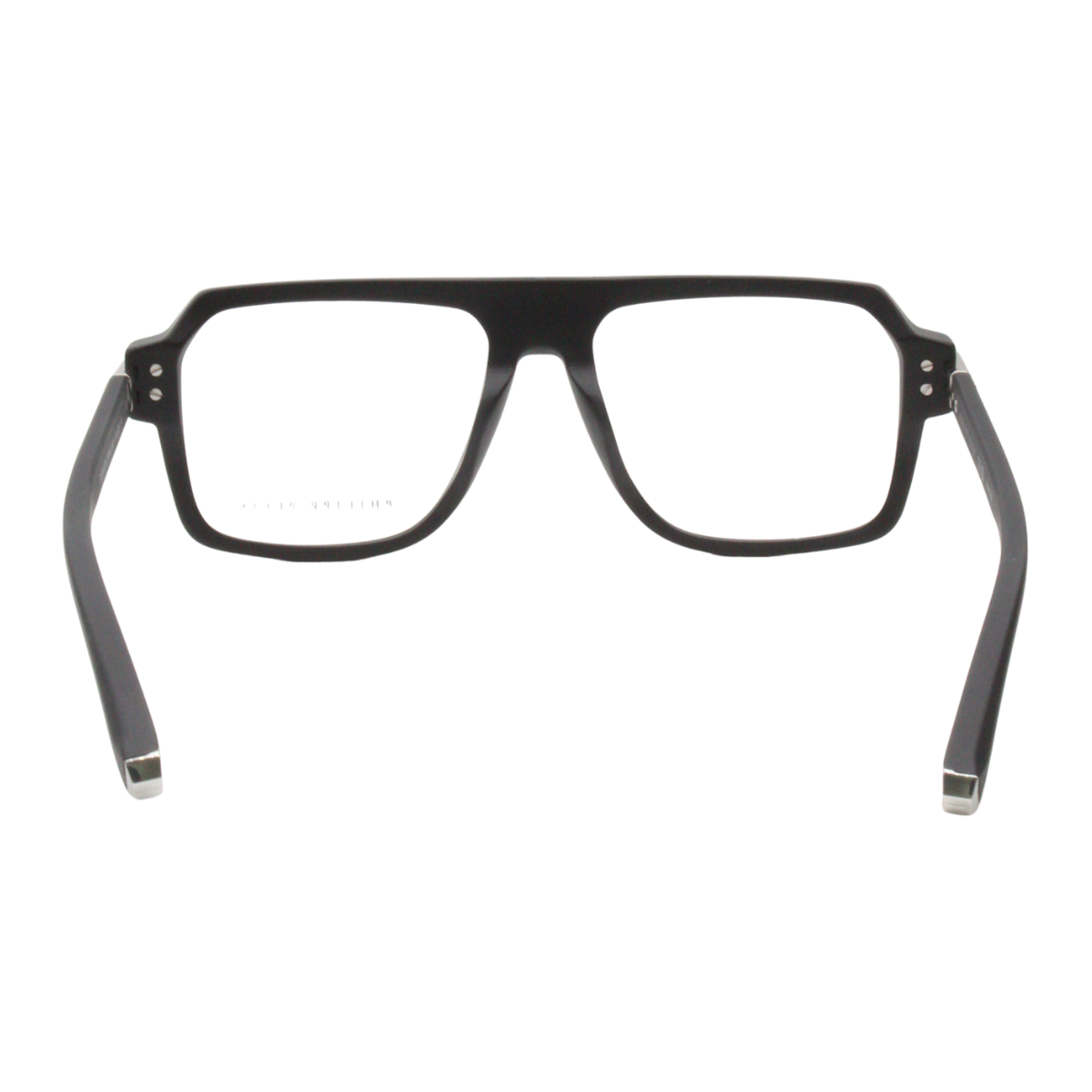 Luxury Philipp Plein eyewear matte black color VPP 195 0703 with bold square shape design, stylish philipp plein glasses offering premium finish and modern fashion appeal, buy original frames at optorium