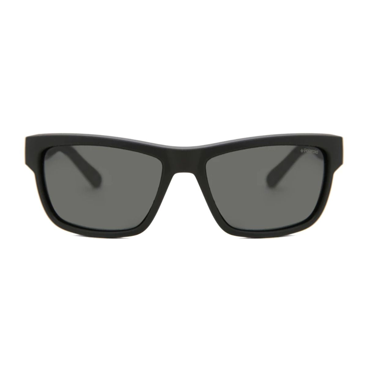 Polaroid PLD-7031/S 807M9 male sunglasses with rectangular black frames and dark polarised lenses, Optorium.