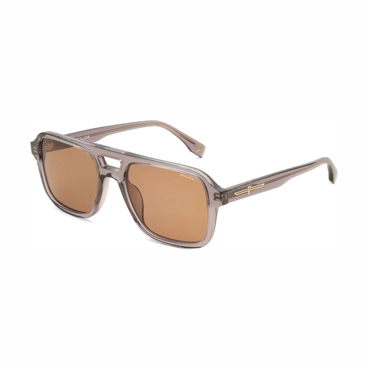 Police square sunglasses transparent front modern style