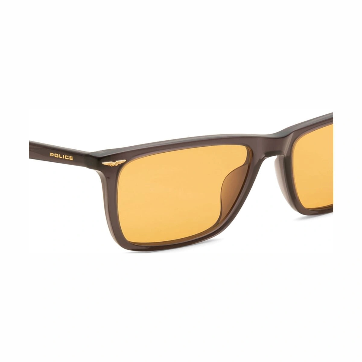 Stylish Police sunglasses dark grey frame clear vision