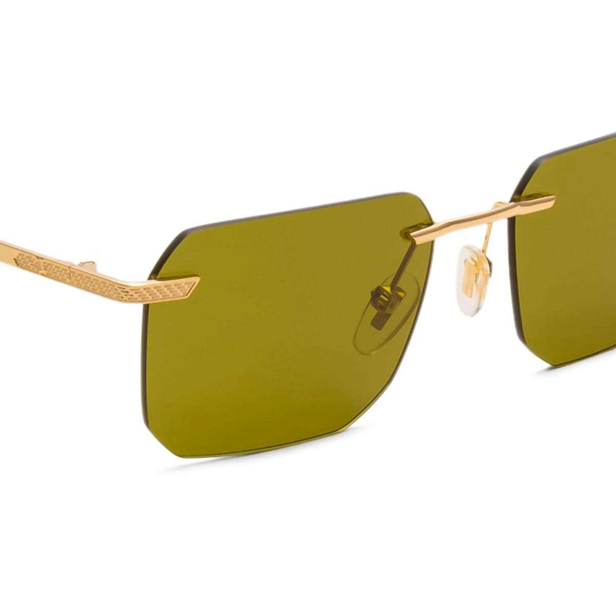 Police rectangle sunglasses SPLV82K 0300  stylish rimless design unisex eyewear at Optorium