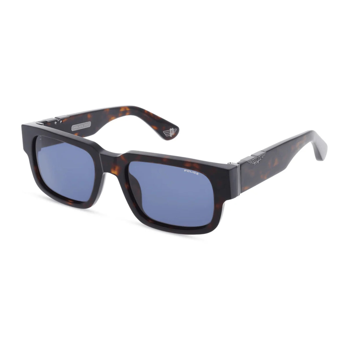 "Unisex Police  sunglasses SPLP24K 0722  with blue lenses premium Italian sunglasses for stylish UV eye protection – available at Optorium"