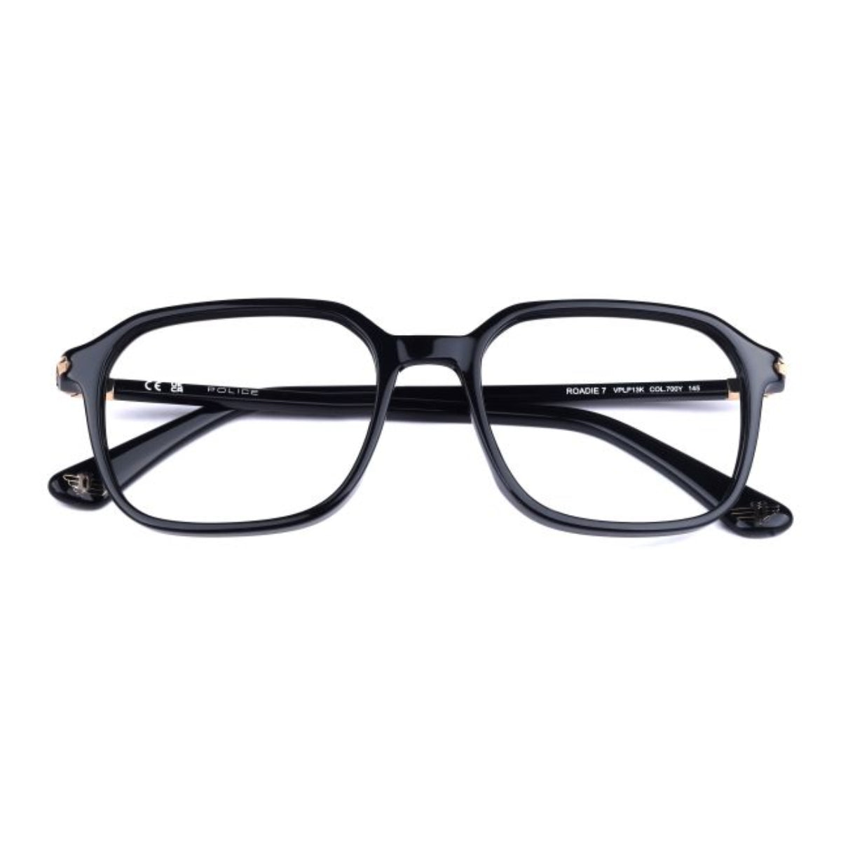 "Police opticalglasses VPLP13K 700Y eyeglass frame, black rectangle acetate eyewear for men, ideal for formal, business, and casual styling – Optorium"