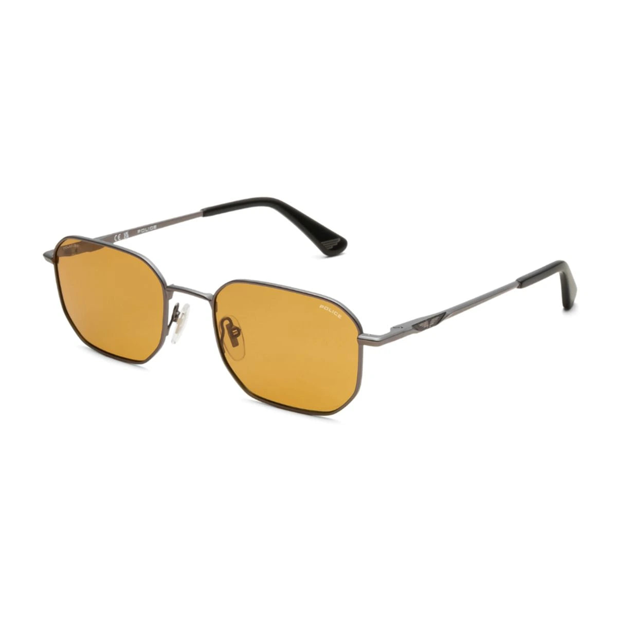 Police unisex rectangle sunglasses SPLW11K 613P polarized bronze lens full frame design at Optorium India
