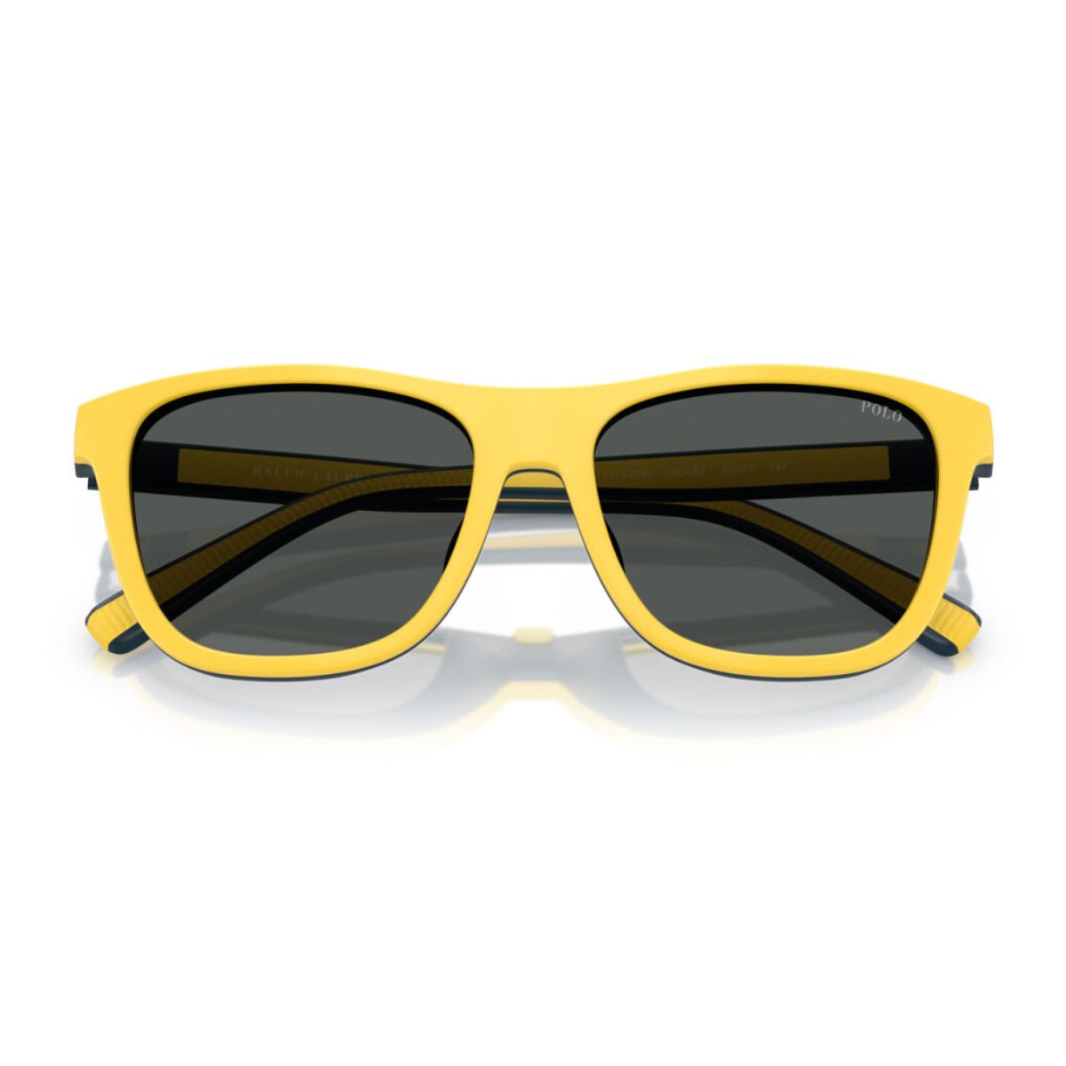 Modern Ralph Lauren Polo eyewear PH4228U 5904/87 with square blue lenses and clip-on design, ideal sunglasses for men in any season – Optorium.