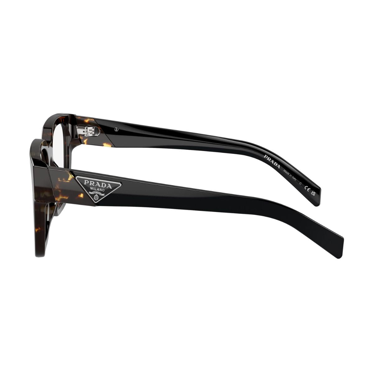 "Prada VPR 08Z 16R-1O1 square eyeglass frame with a sleek Havana design online at Optorium."
