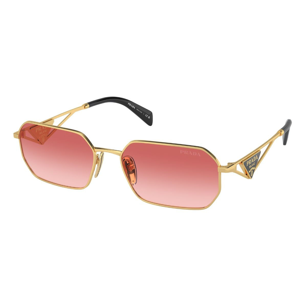 "Trendy pink gradient sunglasses by Prada"