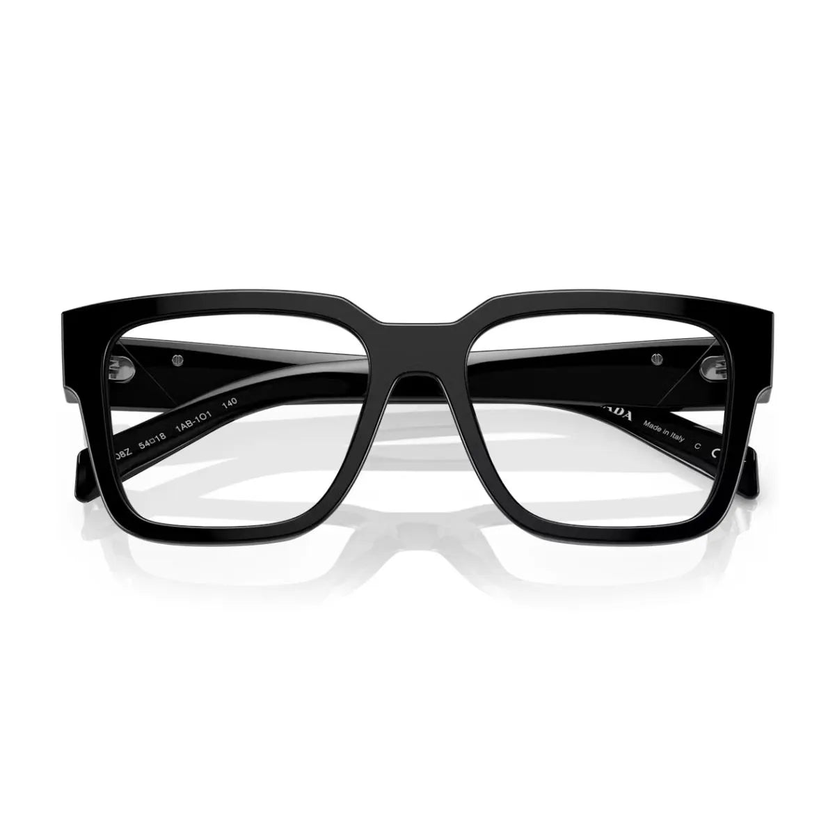 Prada VPR 08Z black square acetate eyeglass frame