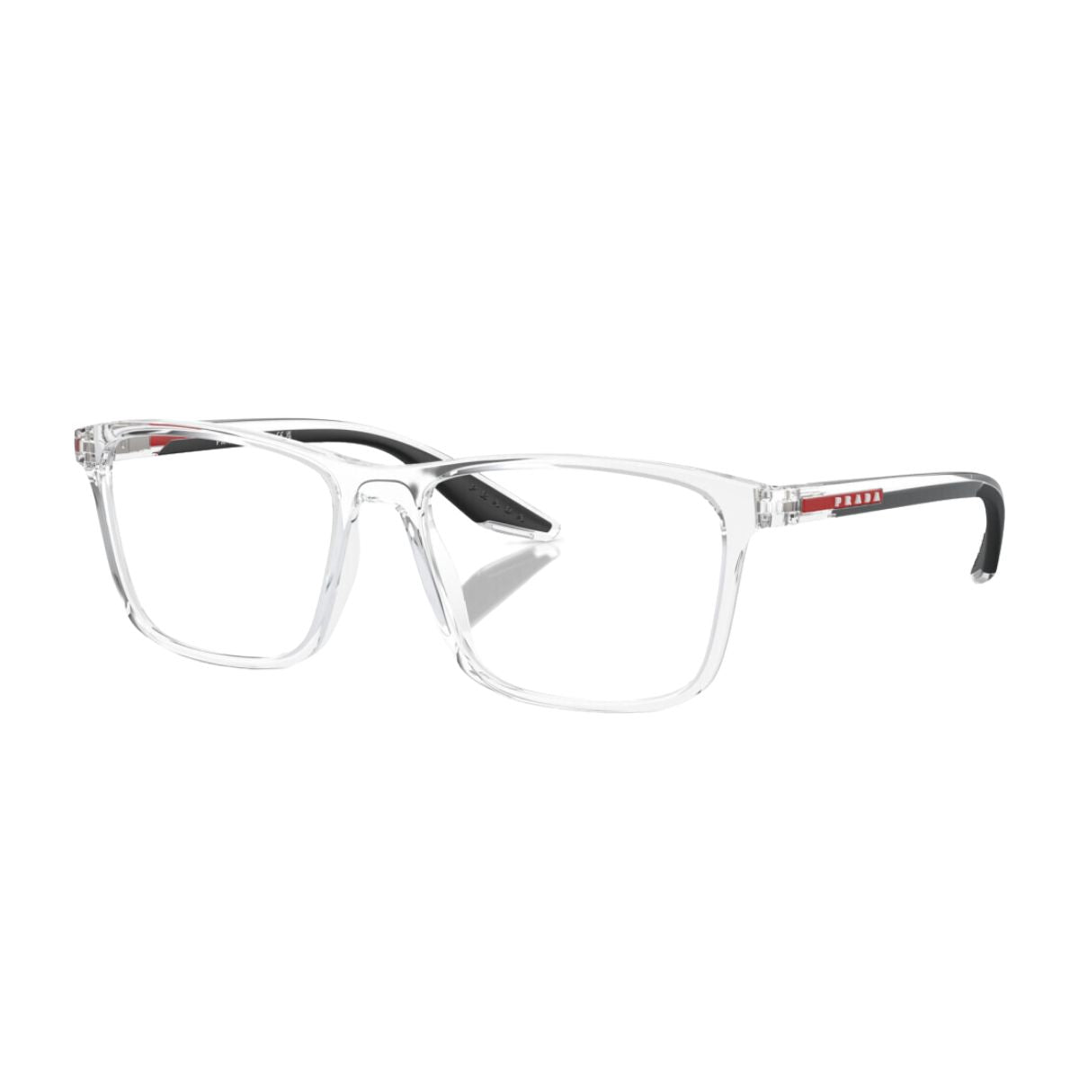 Luxury Prada Linea Rossa VPS01Q 2AZ-101 men's eyewear, featuring a sleek black rectangular frame for a premium look – buy online at Optorium.