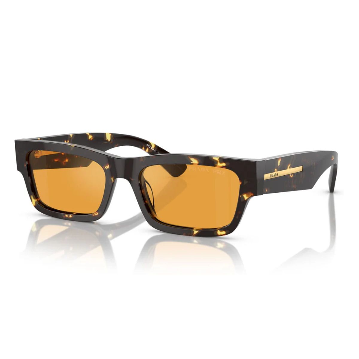 "Prada SPR A03, rectangle sunglasses, yellow lenses, made in Italy at Optorium"