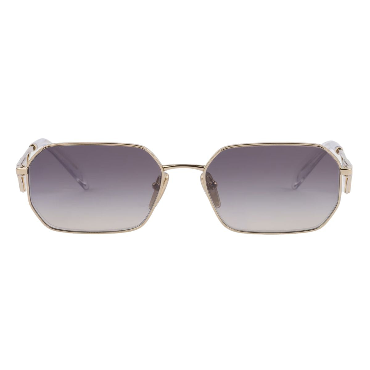 "Pale Gold Metal Sunglasses with Gradient Blue Mirror Lenses OPTORIUM"