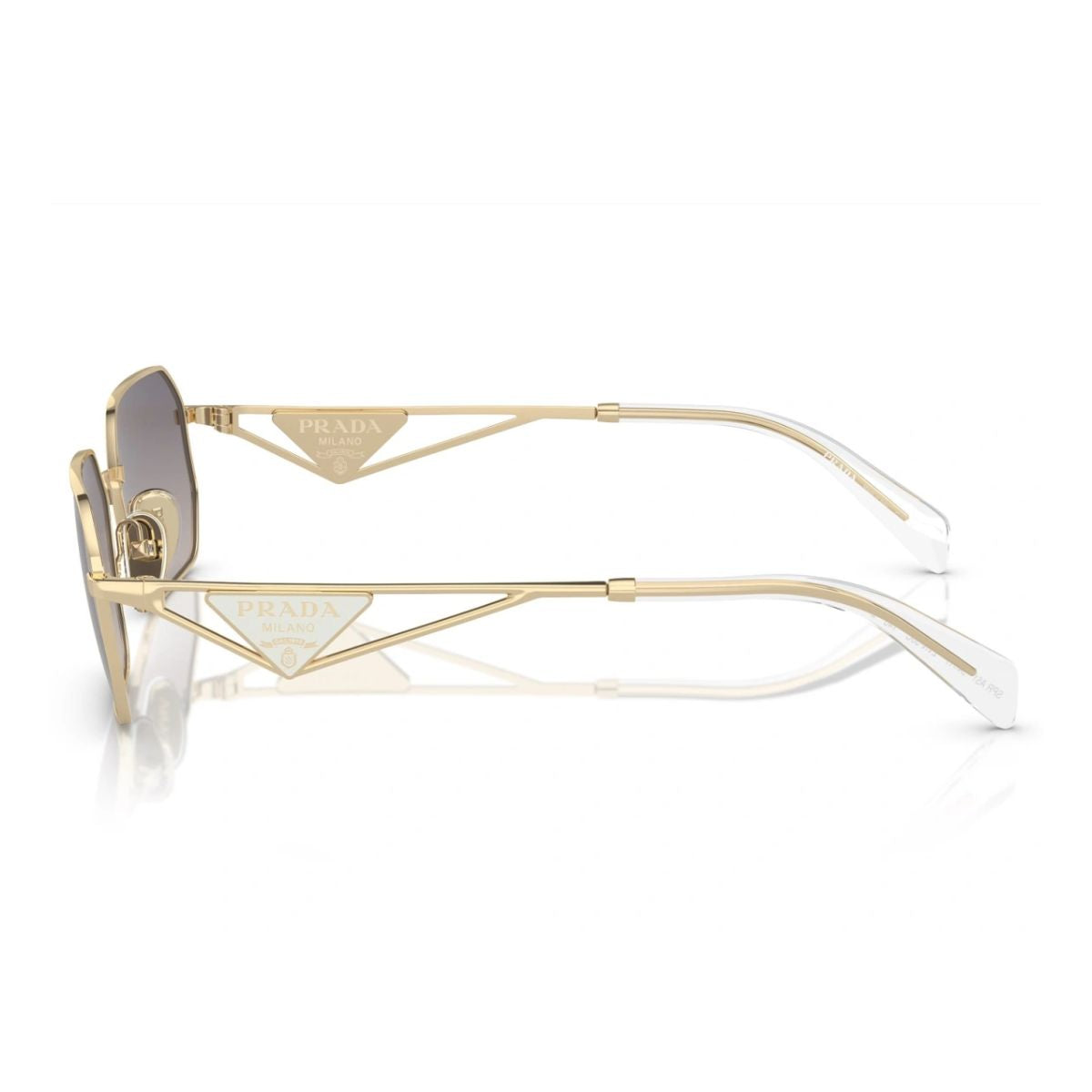 "Sophisticated Pale Gold Prada Sunglasses with Gradient Blue Lenses optorium"