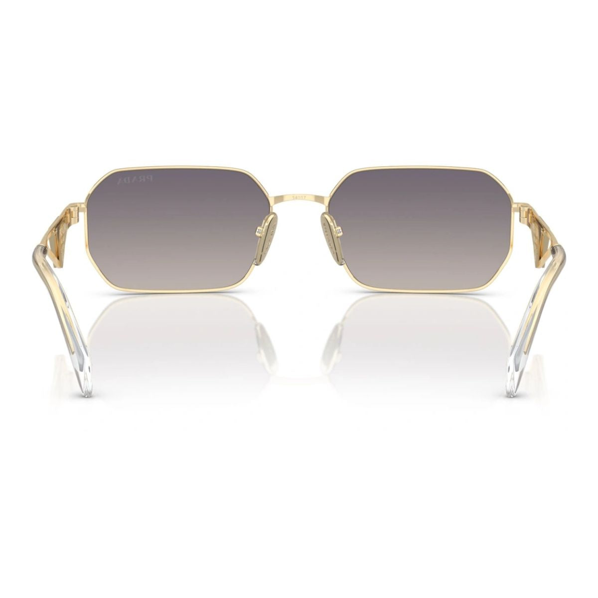 "Italian-Made Prada Sunglasses in Pale Gold with Blue Mirror Lenses Optorium"