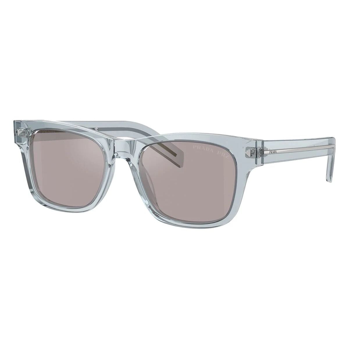 "Prada men's sunglasses, square frame, sky blue crystal color. optorium"