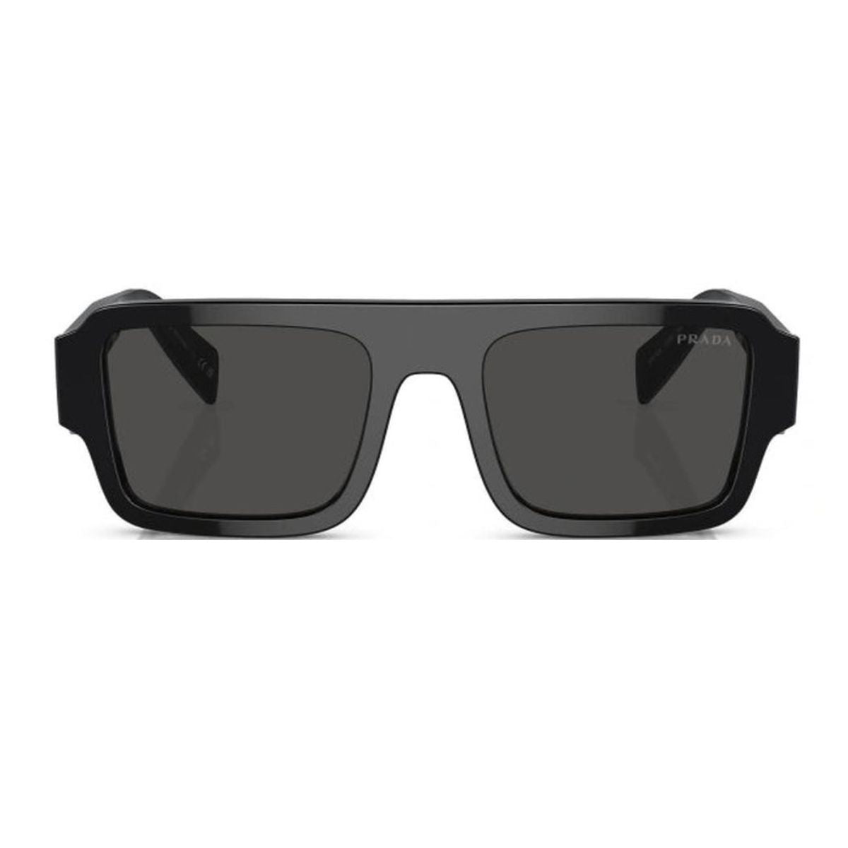 Discover luxury with Prada Eyewear—SPR A05 16K-08Z square sunglasses for men with UV protection and a sleek black finish, available now at Optorium.