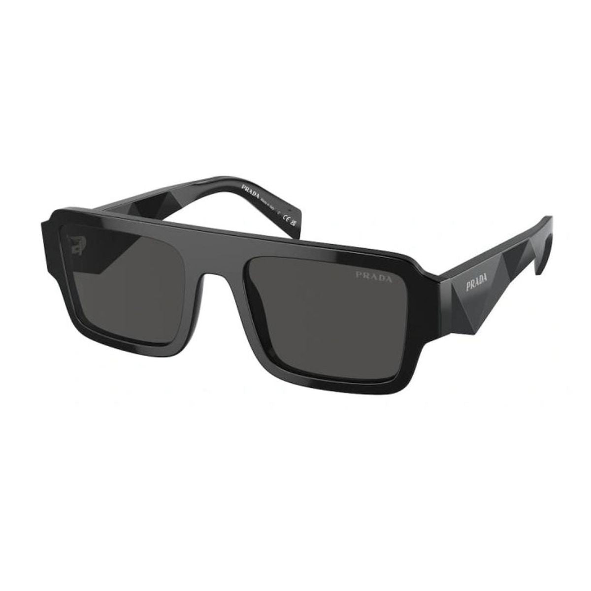 Buy Prada UV protection sunglasses for men—SPR A05 16K-08Z square black style, stylish and functional eyewear from Prada’s top collection at Optorium.