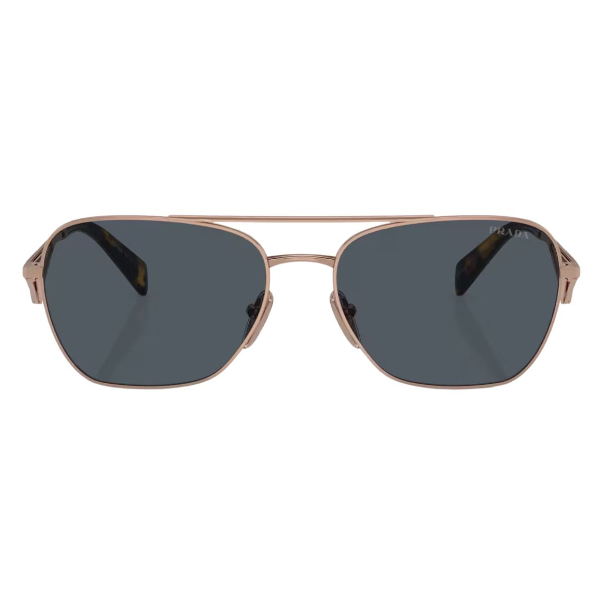 "Prada Women's Sunglasses with Rose Gold Metal Frame and Dark Grey Lenses optorium"