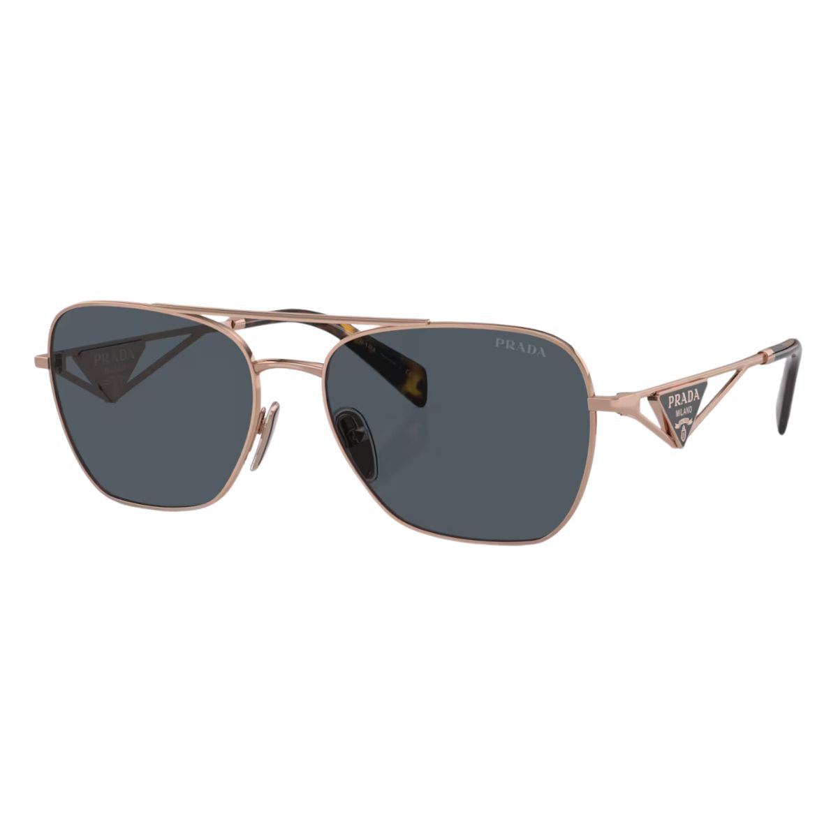 "Prada SPR A50 SVF-09T: Luxurious Rose Gold Sunglasses with Dark Grey Lenses"