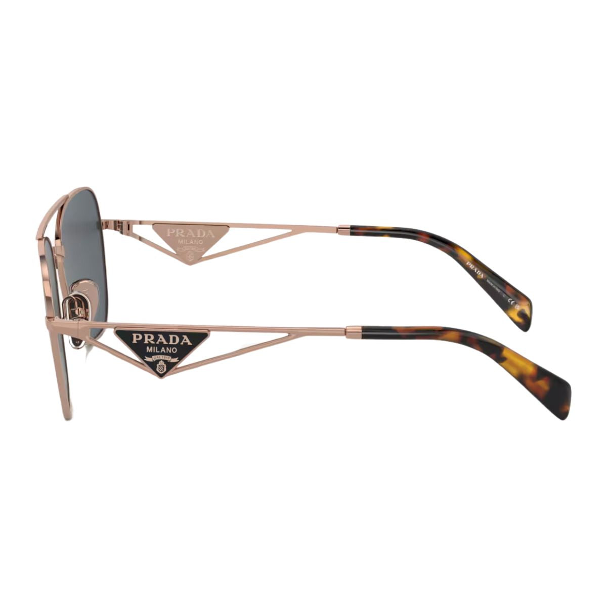 "Sophisticated Prada SPR A50 SVF-09T with Dark Grey Lenses and Rose Gold Accents optorium"